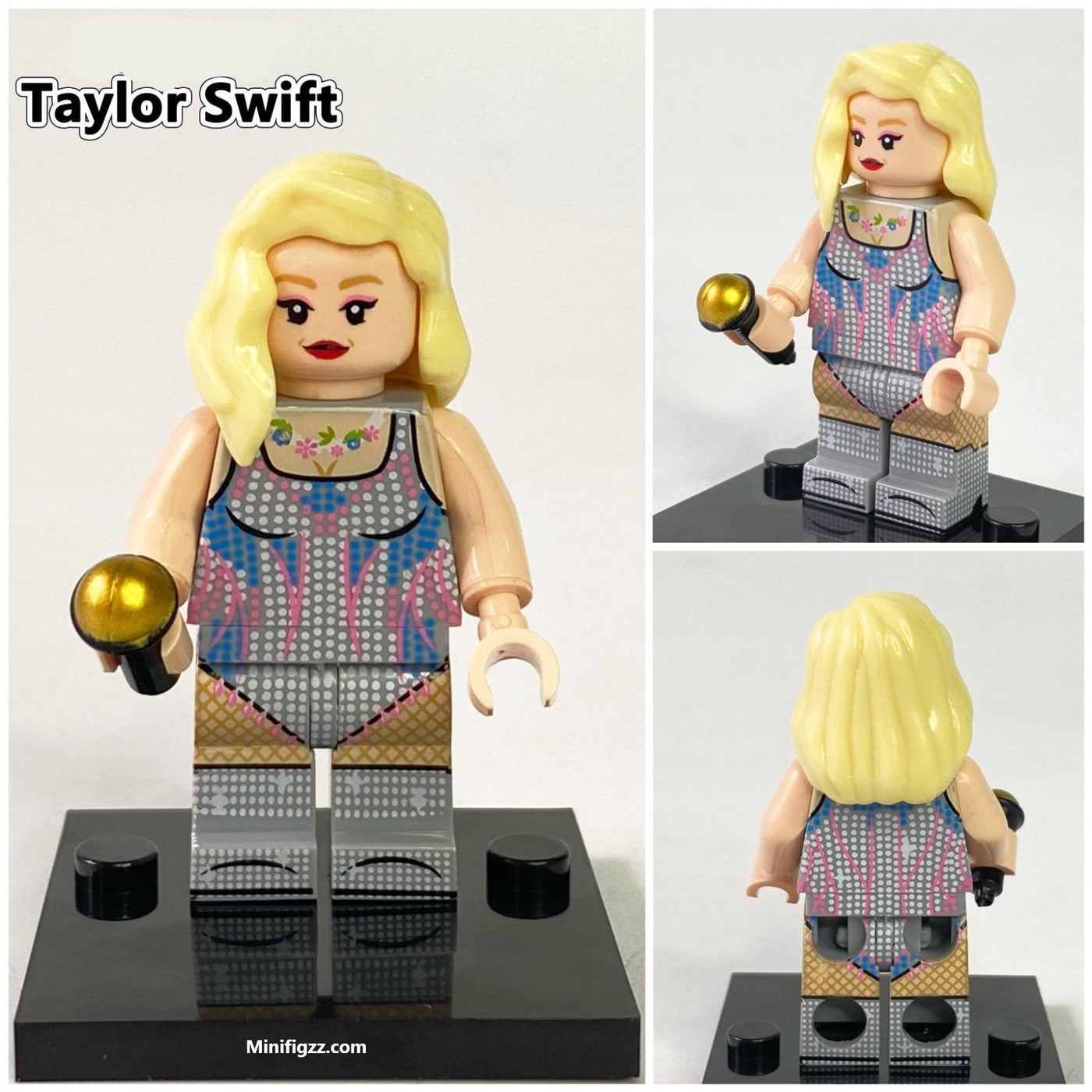 Taylor Swift Eras Tour Custom LEGO Minifigure - Iconic Outfit, Microphone, and Stage-Ready Look