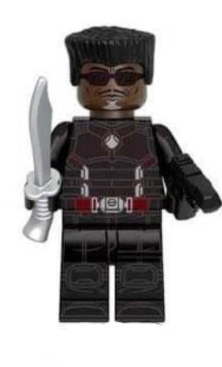 Custom LEGO Deadpool and Marvel characters minifigures featuring vibrant designs, dynamic poses, and detailed accessories, merging iconic comic styles with anime influences, showcasing each character's unique personality and signature weapons in a playful, action-packed setting.