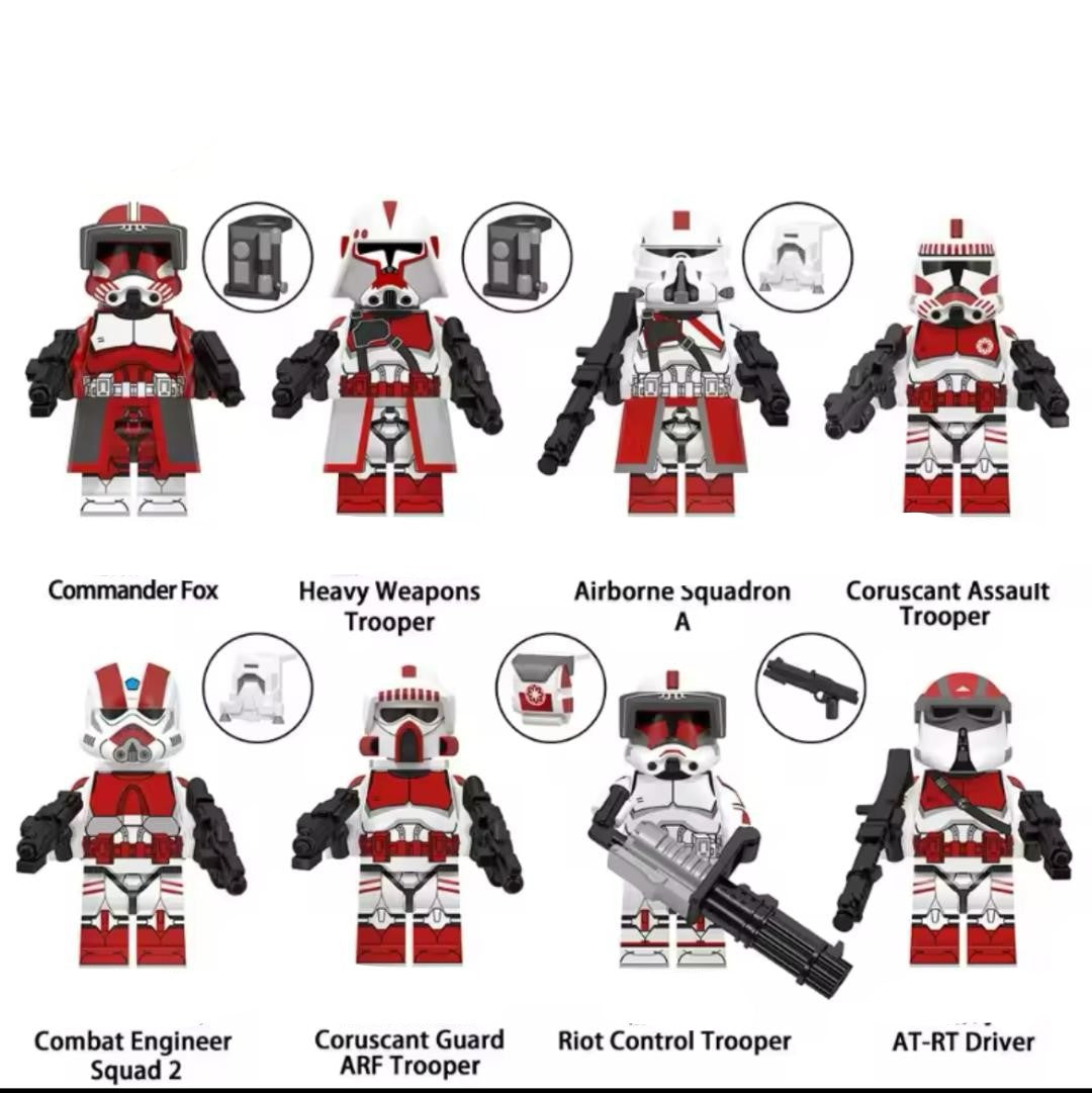 Custom LEGO Stormtrooper Set of 8 - Star Wars Minifigure Collection with Detailed Armor