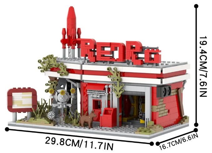 Fallout Red Rocket Truck Stop – MOC-1572 Post-Apocalyptic Set