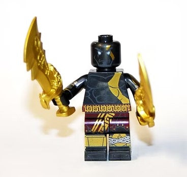 Kratos LEGO minifigure  
spartan warrior custom figure  
fan made god of war toy  
red war paint LEGO minifig  
norse mythology hero minifigure  
axe wielding brick warrior  
custom mythology LEGO  
video game inspired LEGO figure
