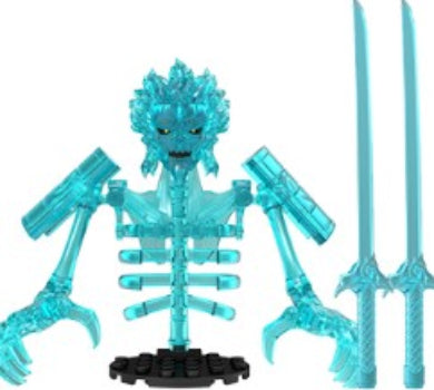Susanoo LEGO minifigure, anime guardian custom figure, blue spirit samurai minifig, Naruto inspired minifigure, fan-made anime brick toy, armored energy minifig, LEGO compatible anime figure
