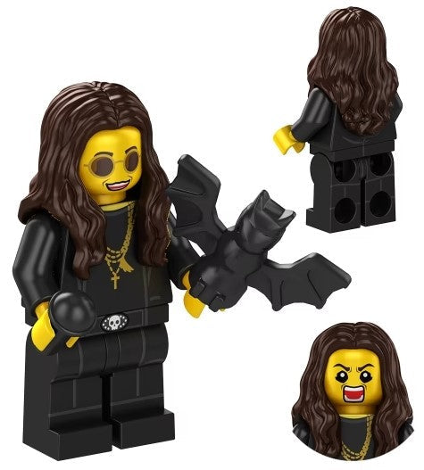 ozzy osbourne LEGO minifigure  
rock legend custom figure  
metal singer LEGO compatible  
fan made music minifig toy  
black outfit rocker minifigure  
heavy metal stage LEGO  
custom music legend figure  
