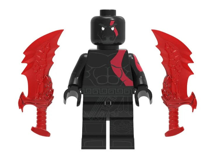 kratos LEGO minifig, spartan warrior toy, god slayer LEGO-compatible figure