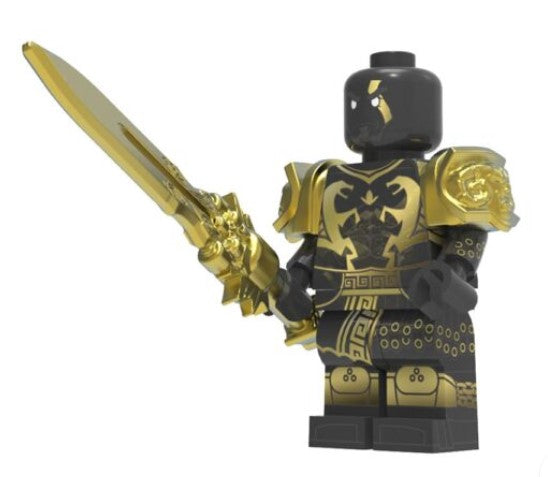 Kratos LEGO minifigure  
mythic warrior custom figure  
fan made god of war toy  
spartan rage minifig  
red war paint LEGO compatible  
ancient greek hero brick toy  
axe wielding warrior minifig  
video game inspired LEGO custom  

