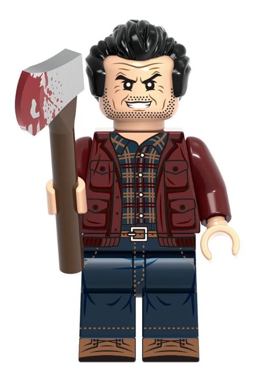 the shining LEGO minifigure  
horror caretaker custom figure  
axe wielding minifig toy  
fan made winter horror figure  
creepy LEGO compatible character  
snowy horror minifigure  
jack torrance inspired toy  
