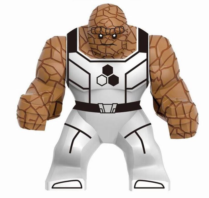Custom villain minifigure in green and purple armor – LEGO-compatible and ABS plastic