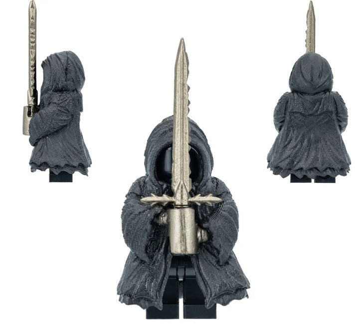 ring spirit king LEGO minifigure  
dark wraith lord custom figure  
undead king LEGO compatible  
fan made fantasy minifig  
black rider custom minifigure  
dark lord minifig brick toy  
spectral warrior figure  
