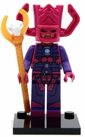 Custom villain minifigure in green and purple armor – LEGO-compatible and ABS plastic