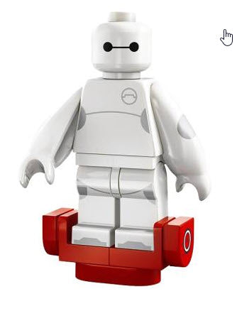 "Baymax custom LEGO minifigure in white inflatable suit with healthcare symbol"
