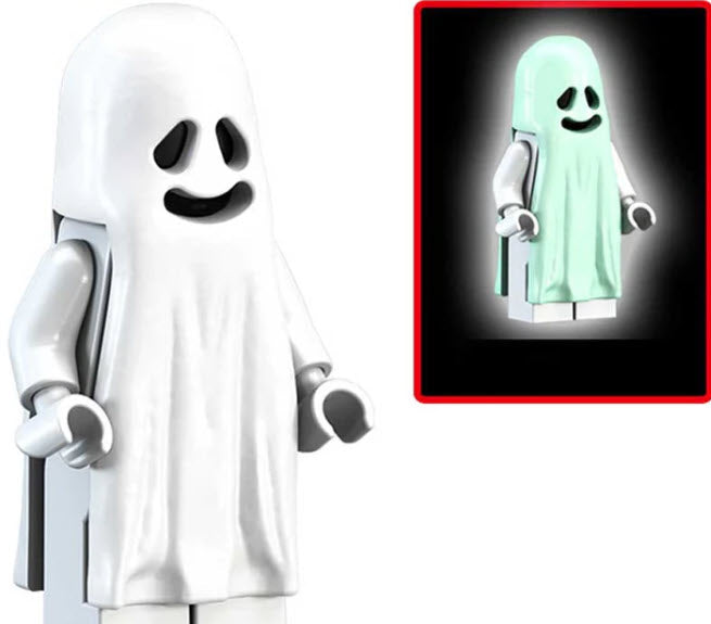 Glow in the Dark Happy Ghost Lego Minifigures