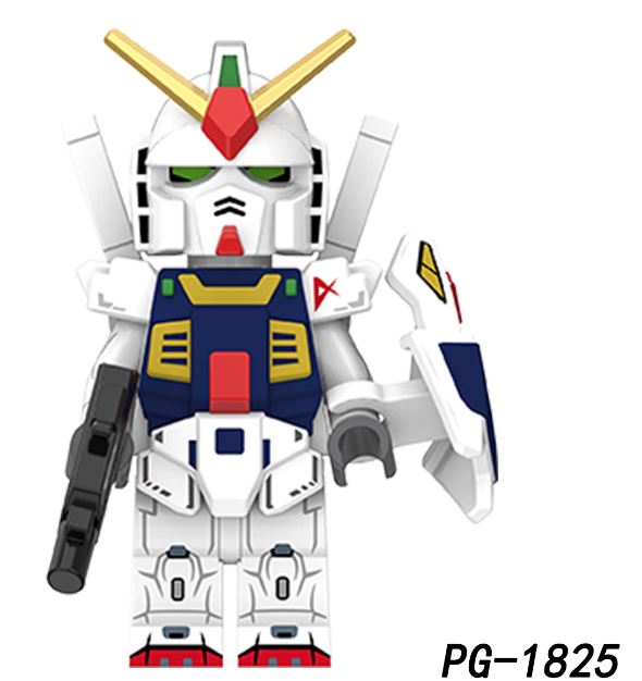 Custom LEGO Gundam minifigure featuring intricate armor design, vibrant colors, and signature weapons, embodying the futuristic mech aesthetic from the iconic anime series, showcasing dynamic articulation and detailing that capture the spirit of the Gundam universe.