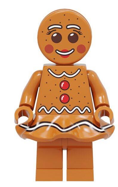 Gingerbread Couple Custom Minifig Set – Sweet Holiday Duo
