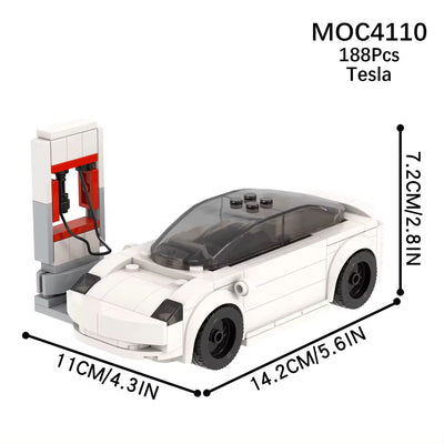 Tesla Car Custom LEGO Set - Futuristic Electric Vehicle Model for LEGO Fans