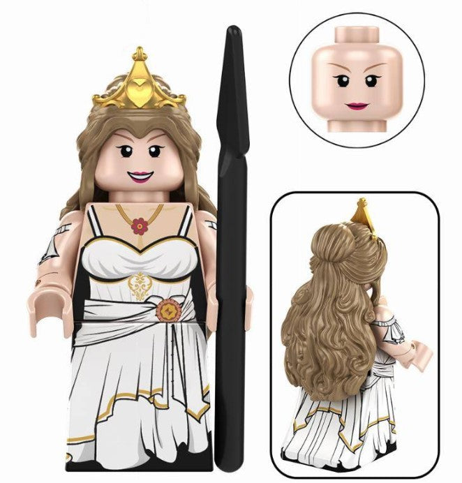 hera LEGO minifig, greek queen goddess toy, mythology custom LEGO-compatible figure