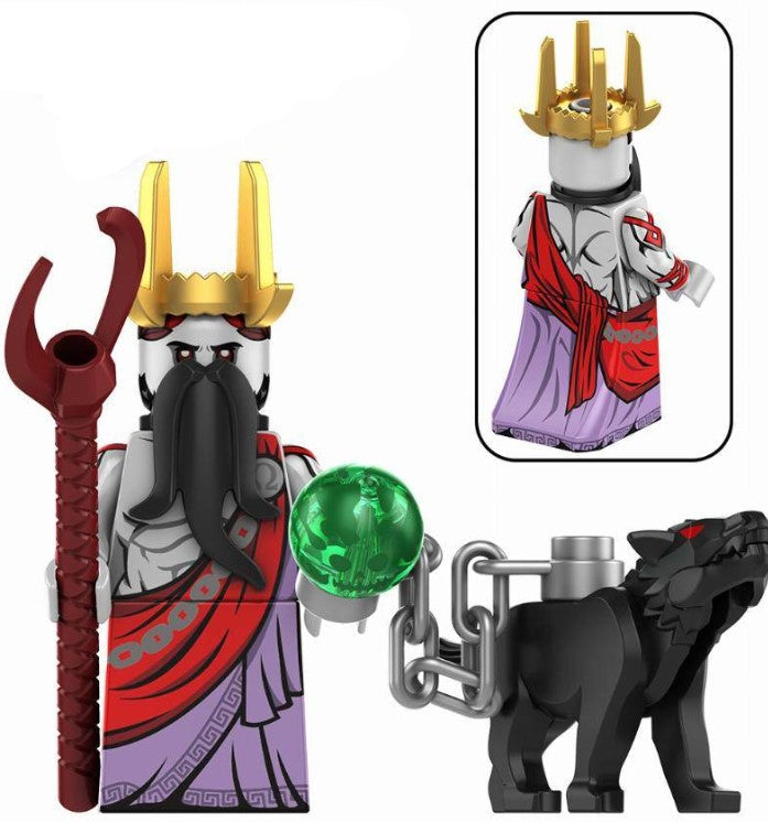 hades LEGO minifig, underworld god toy, greek mythology dark ruler LEGO-compatible figure