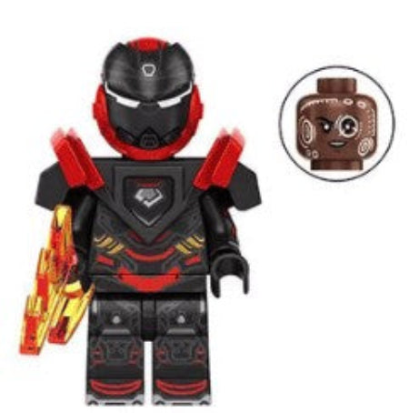 ironheart LEGO minifig, female armored hero toy, tech powered hero LEGO-compatible figure