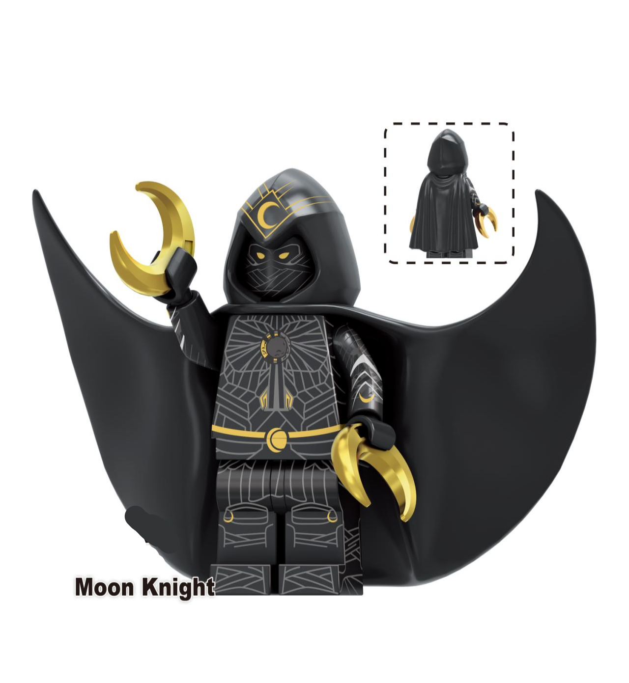 Moon Knight Custom black Minifigure