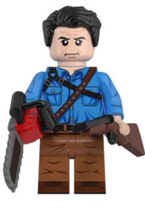 Custom Lego minifigure of Ash Williams from Evil Dead