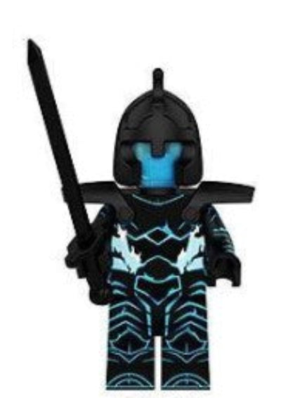 Custom Tusk minifigure — fantasy warrior collectible compatible with LEGO building