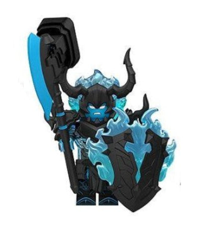 Custom Tusk minifigure — fantasy warrior collectible compatible with LEGO building