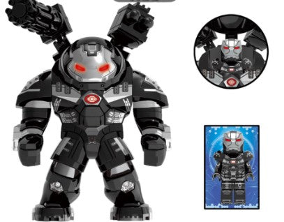 Hulkbuster LEGO minifigure  
crimson mech custom figure  
red armored mech suit minifig  
fan made iron hero toy  
brick-built heavy armor hero  
LEGO compatible mech minifigure  
power suit custom LEGO  
buster armor brick toy  
