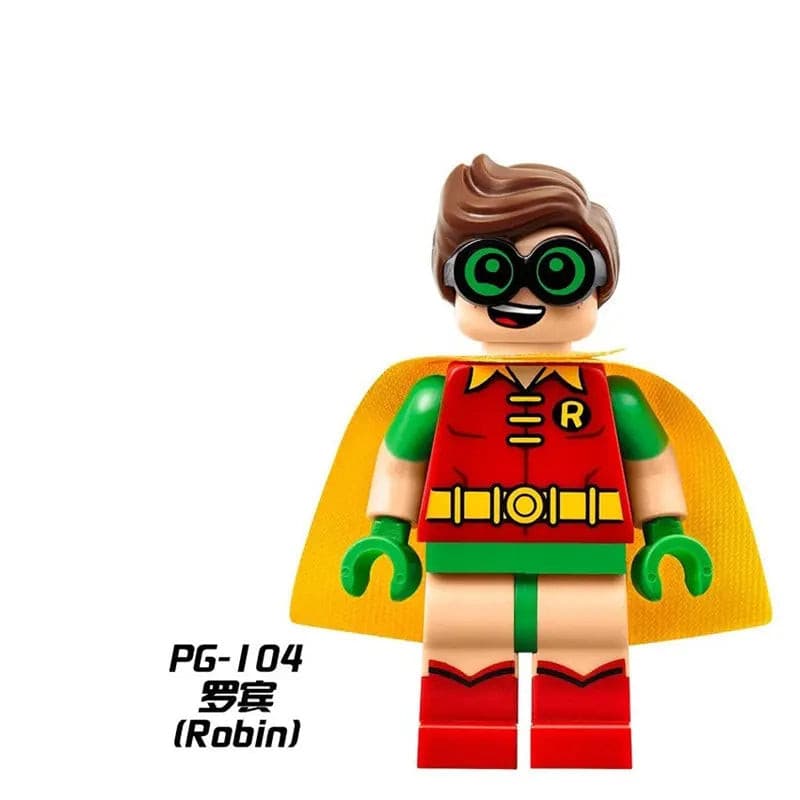 Custom LEGO Batman and DC characters minifigures featuring dynamic poses, vibrant colors, and detailed costumes, blending iconic designs with anime-inspired aesthetics, showcasing unique accessories and expressions that capture the essence of each character's personality and heroic nature."